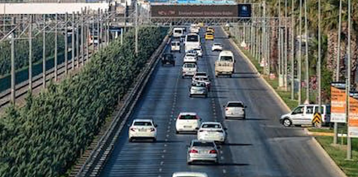 Cars driving on the highway