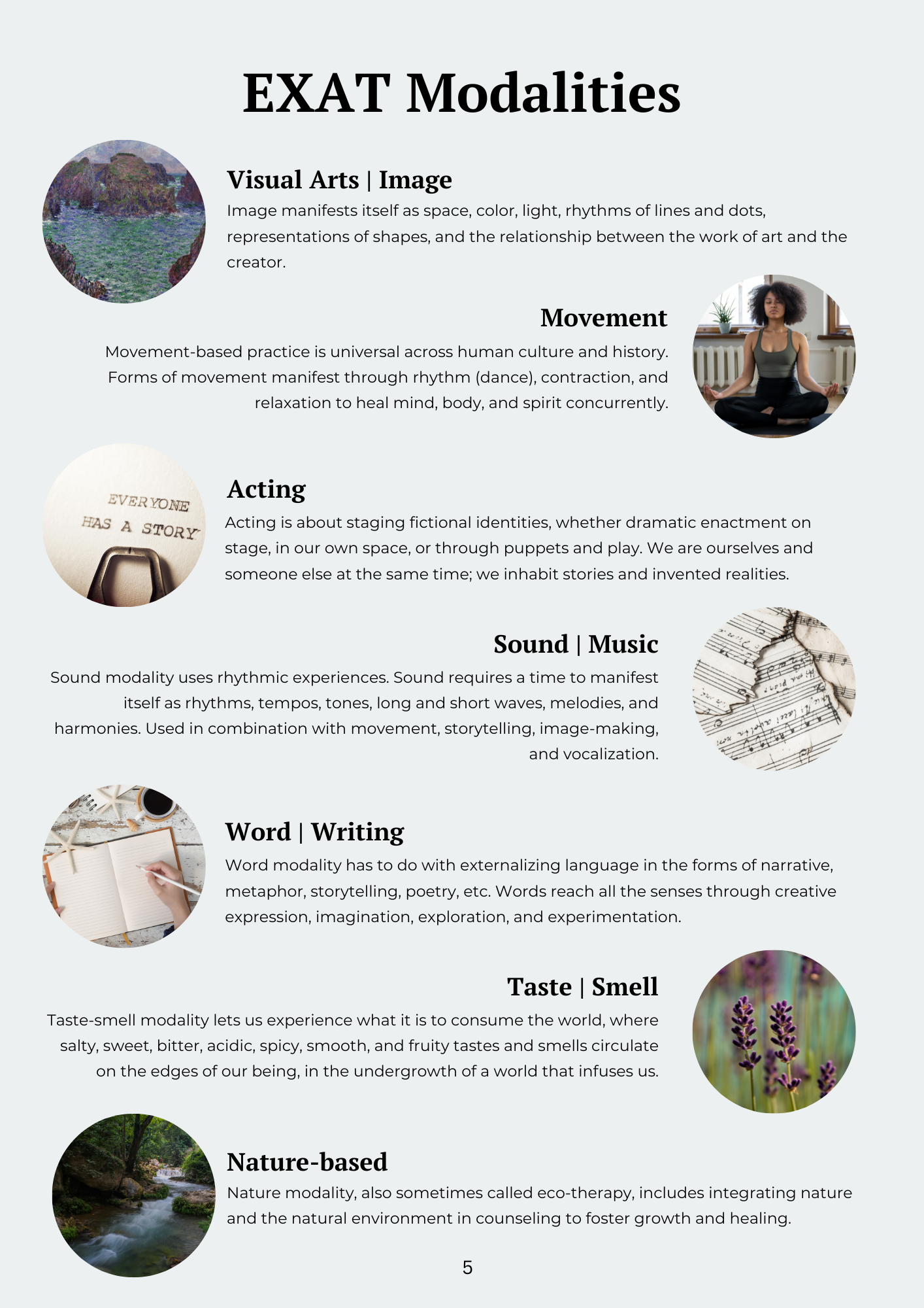 Expressive Arts Modalities